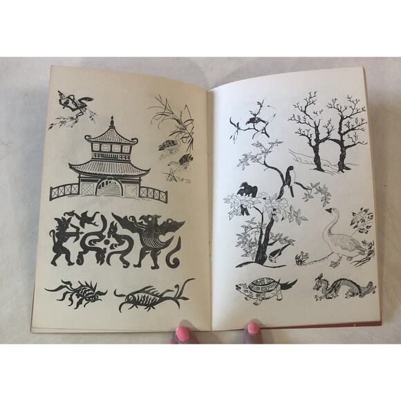 Vintage 1959 Chinese Designs Art Book Jane Snead Junk Journal Asian Men Dragons - Picture 9 of 12
